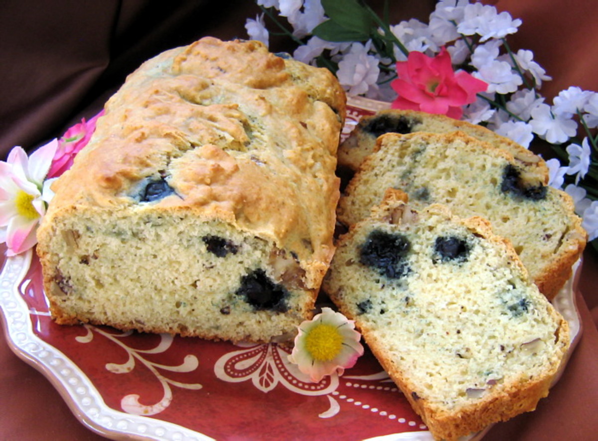 Blueberry Black Walnut Bread (Cake)
