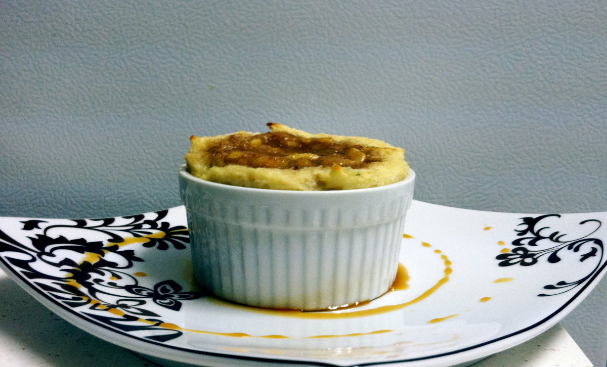 A Healthier Bananas Foster Pseudo Bread Pudding