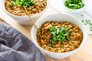 Vegetarian Lentil Soup Recipe (Low-Fat, Low-Cal and Glute...