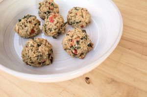 Vegetarian Meatballs and Patty Pan Pasta