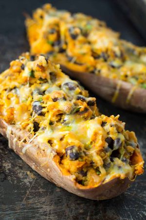 Vegetarian Mexican Stuffed Sweet Potatoes