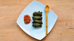 Vegetarian Mushroom and Brown Rice Dolmas