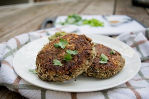 Vegetarian Panko black bean burgers