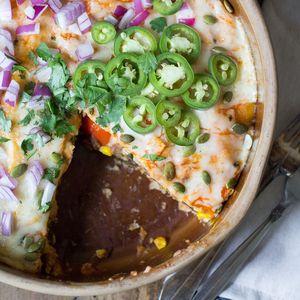 Vegetarian Stacked Enchilada Pie