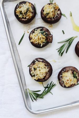 Vegetarian Stuffed Mushrooms with Cauliflo