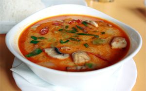 Vegetarian Thai Recipe for Tom Yum Soup with Roasted Chil...