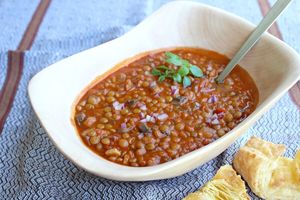 Vegetarian Tomato Mushroom Lentil Ragout