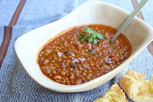 Vegetarian Tomato Mushroom Lentil Ragout